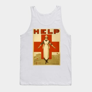 Vintage WWI Era Australian Red Cross Nurse Poster: HELP Tank Top